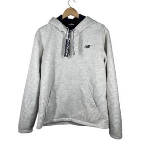 New Balance Womens Grey Quilted Chevron Hooded Sweatshirt Size S RN130893